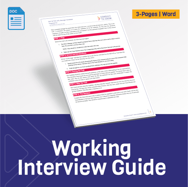 Working Interview Guide