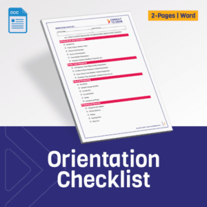Restaurant Orientation Checklist