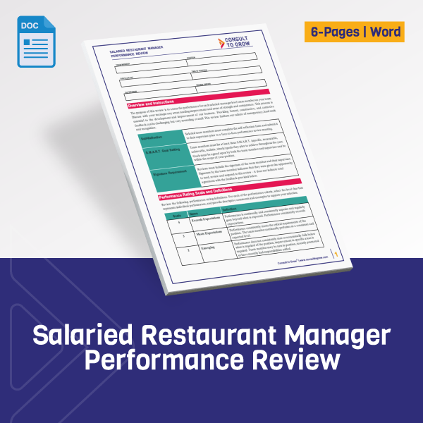 Salaried Restaurant Manager Performance Review