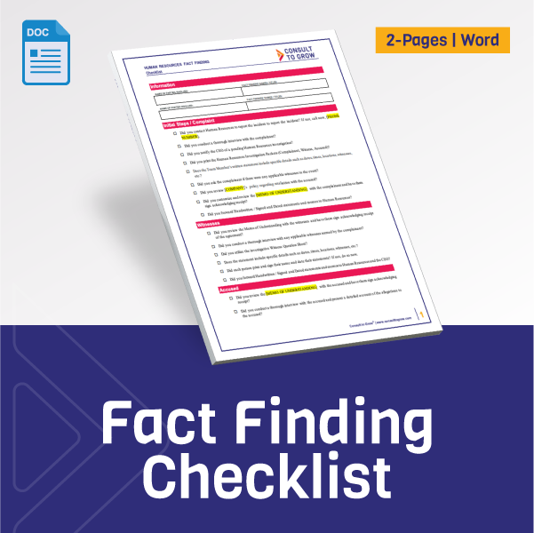 Fact Finding Checklist