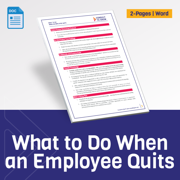 What To Do When an Employee Quits
